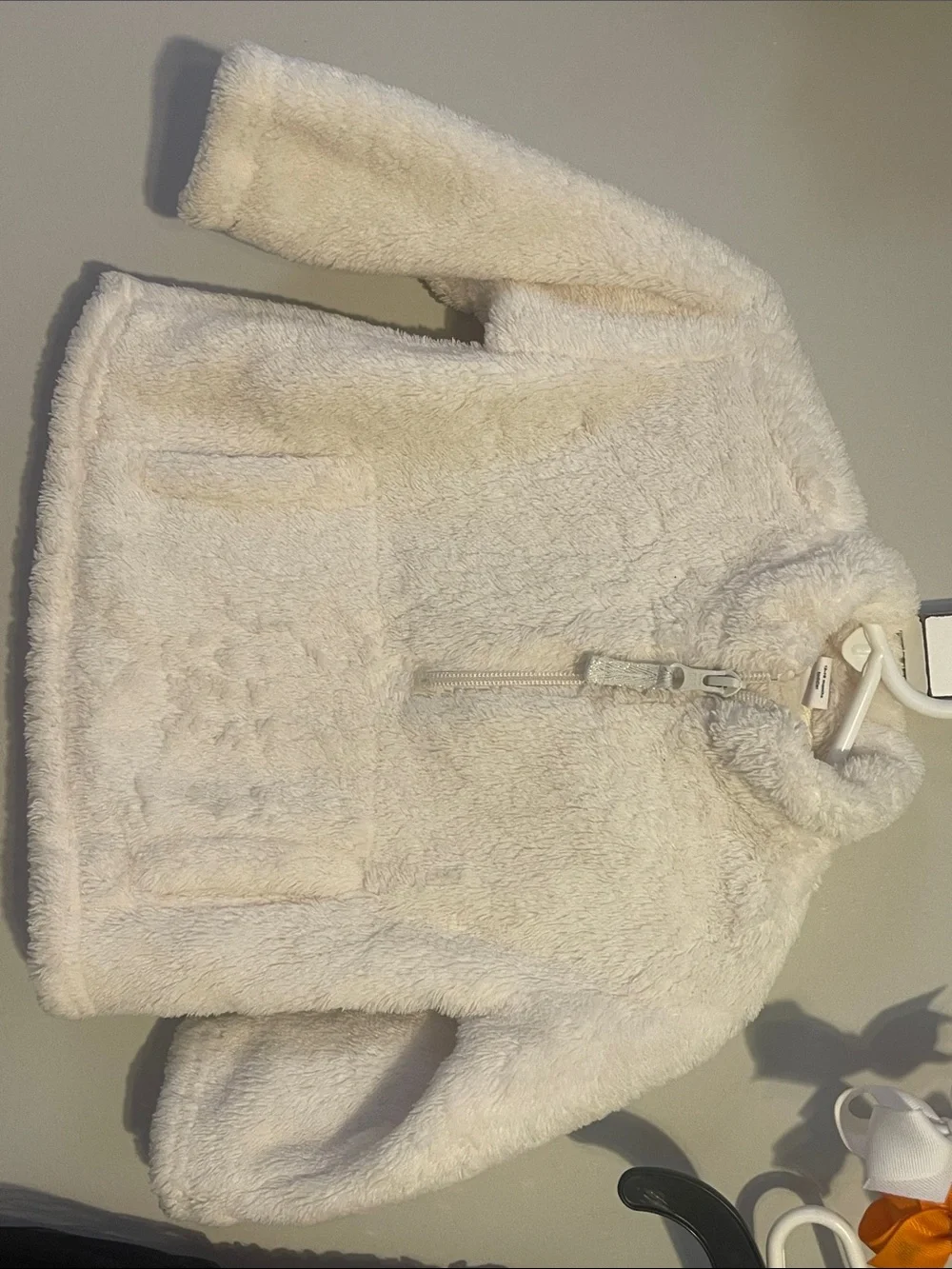 GAP Cream Plush Teddy Half-Zip Hoodie